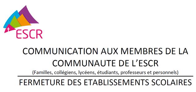 Fermeture des établissements scolaires